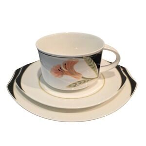 Villeroy & Boch Iris Vitro-Porcelain 3 Pc Tea Cup Set & Starter Plate Luxembourg